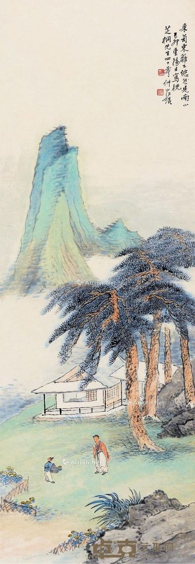 汪琨 采菊东篱 82×28cm