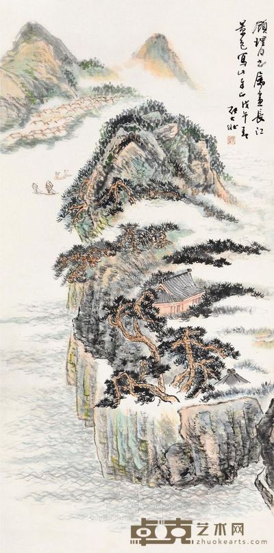 张大壮 长江春景 136.5×68cm