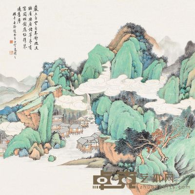 楼辛壶 白云诗意 95×94.5cm