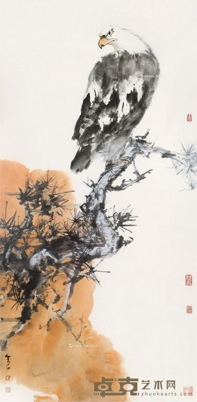 余石 松鹰图 138.5×68.5cm
