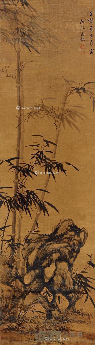 马豫 墨竹图 154×42cm