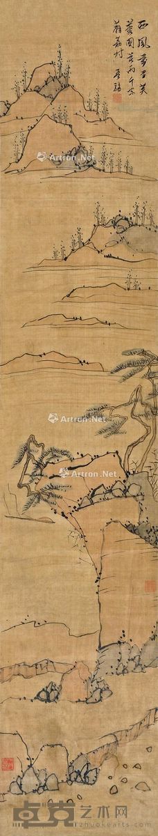 何吾驺 西风万里 202.5×38.5cm