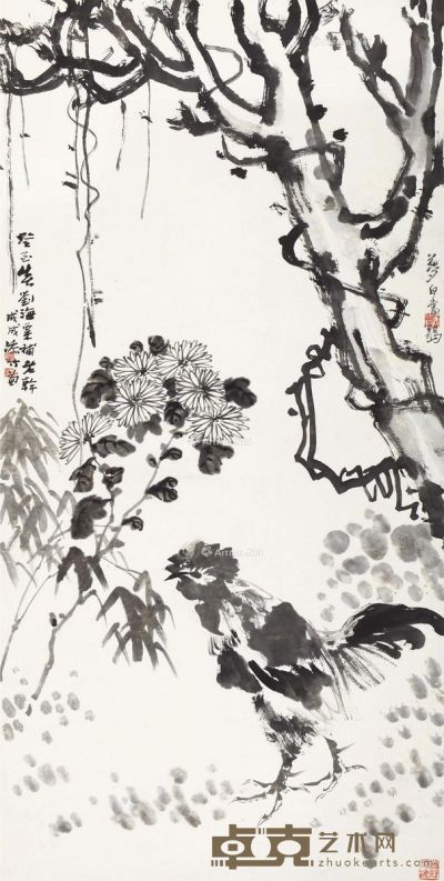 刘海粟 王云 大吉图 132.5×66.5cm