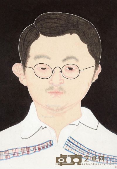 刘琦 戴眼镜的男孩 77×54cm