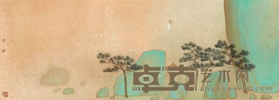 朱建忠 松石高士图 36×99cm