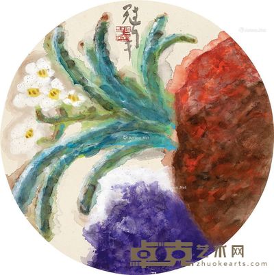 吴冠南 花卉 直径40cm