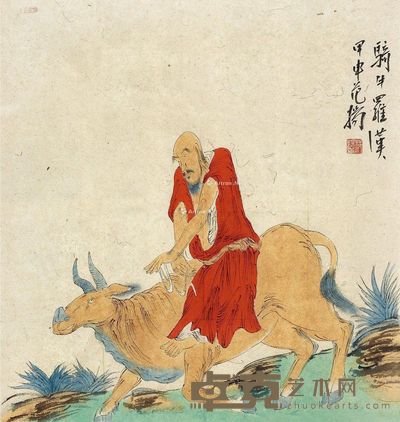 范扬 骑牛罗汉 71.5×69cm