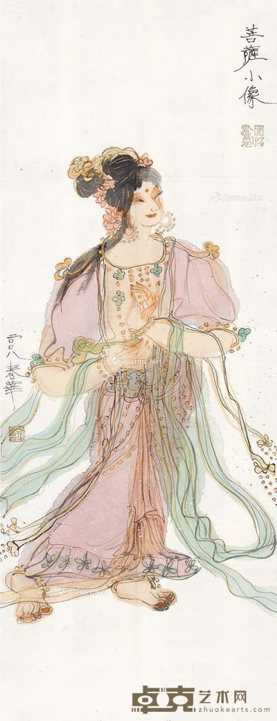 杨春华 菩萨小像 90×35cm