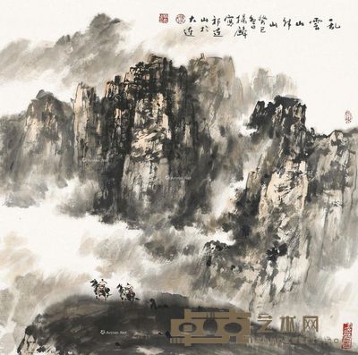 杨麟 乱云山外山 68×68.5cm