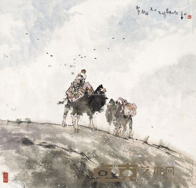 李山 风雪驼铃 58×59cm