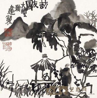 朱新建 访友图 34×34cm