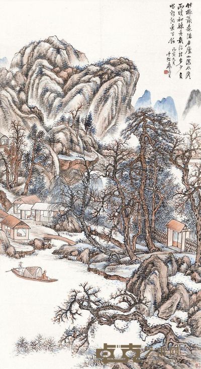 袁培基 归舟图 147×80cm