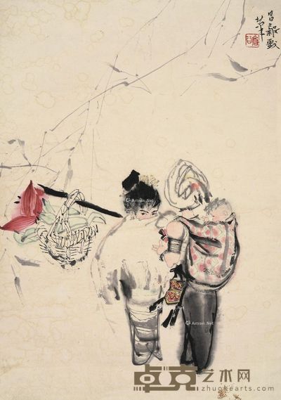 周昌谷 人物 44.5×31.5cm