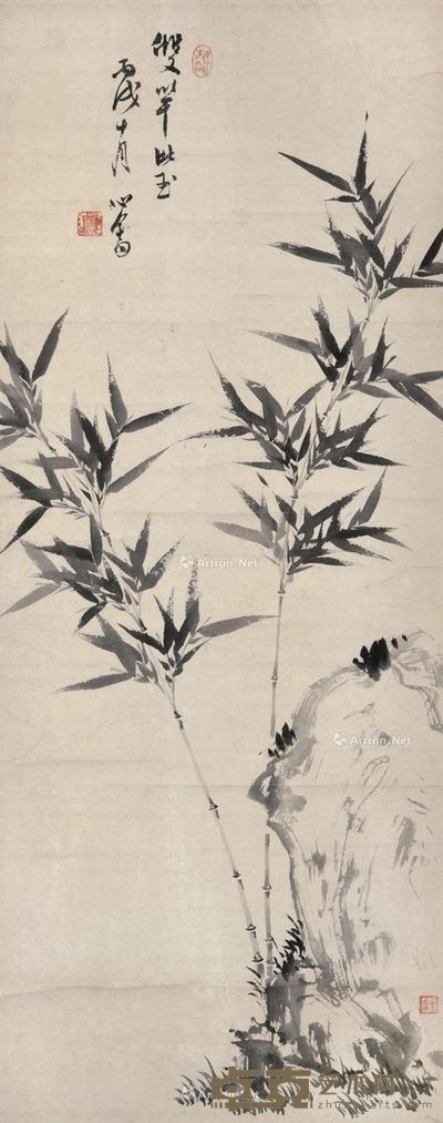 溥儒 墨竹 83×33cm