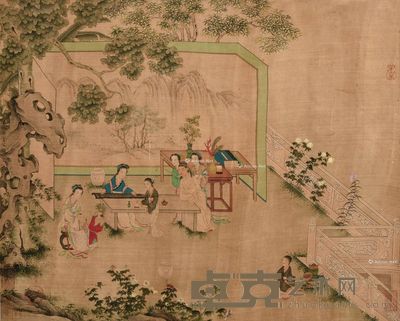 仇英 纳凉图 37.5×46.5cm