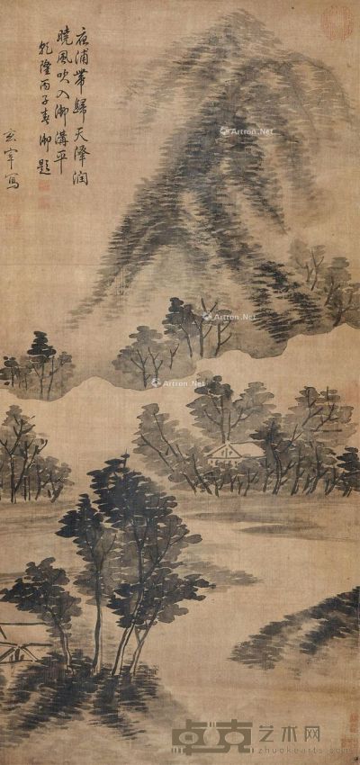 董其昌 山水 85×40cm