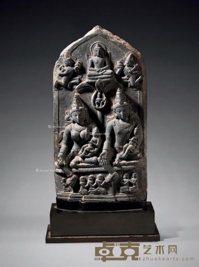 帕拉文化 石雕帕拉湿婆双身神像 高37.5cm