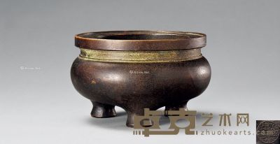 清中期 铜鬲式三足炉 高8.2cm