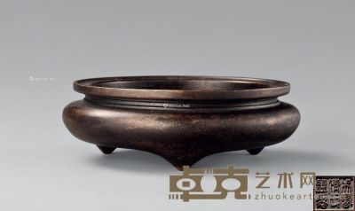 清中期 铜鬲式三足炉 高3.4cm