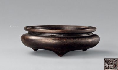 清中期 铜鬲式三足炉
