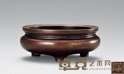 清中期 铜鬲式三足炉 高3.6cm