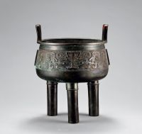 清 铜饕餮纹鼎式三足炉