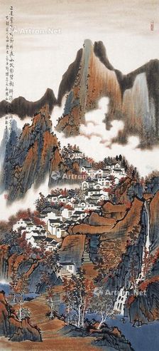 方俊 山水逸居图