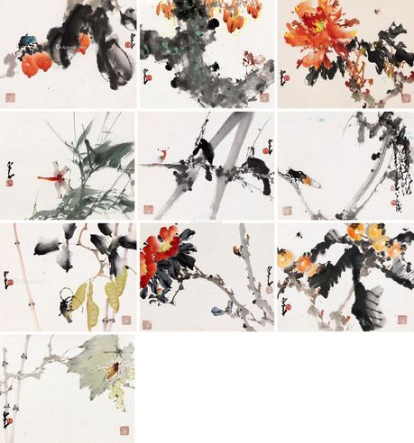 赵少昂 花卉草虫