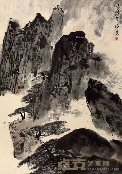 亚明 云涌峰浮 95×67cm