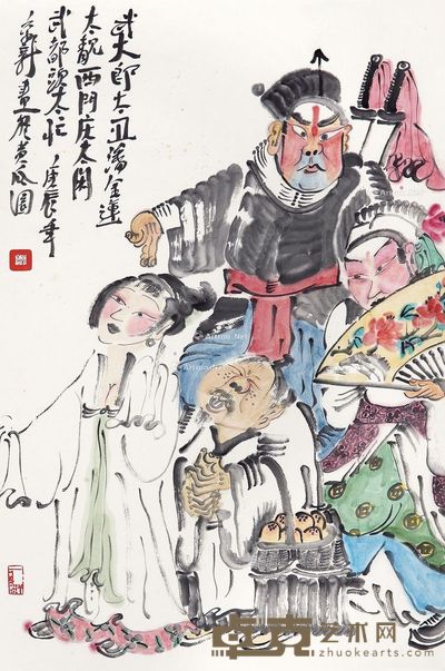 周京新 武大郎与潘金莲 68×45cm