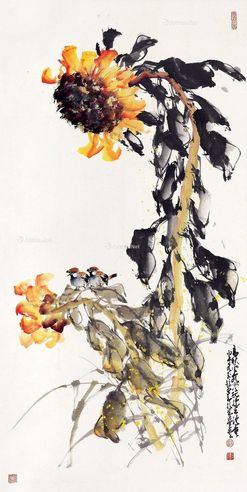 赵少昂 向日葵