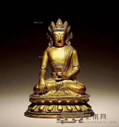 18世纪 铜鎏金释迦牟尼 高16.5cm
