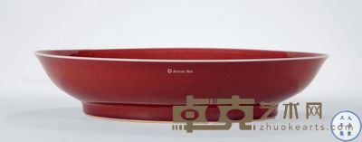 清雍正 年红釉盘 直径21cm