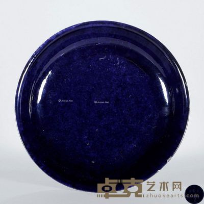 清乾隆 茄皮紫釉盘 直径21cm