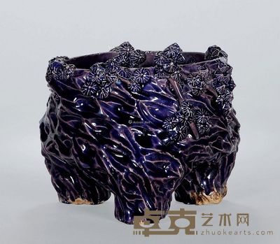 清18世纪 茄皮紫釉梅桩形水洗 高11cm