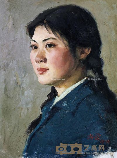靳尚谊 少女肖像 39×29cm