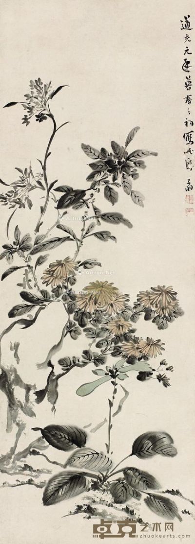 吕翔 花卉 120×43cm