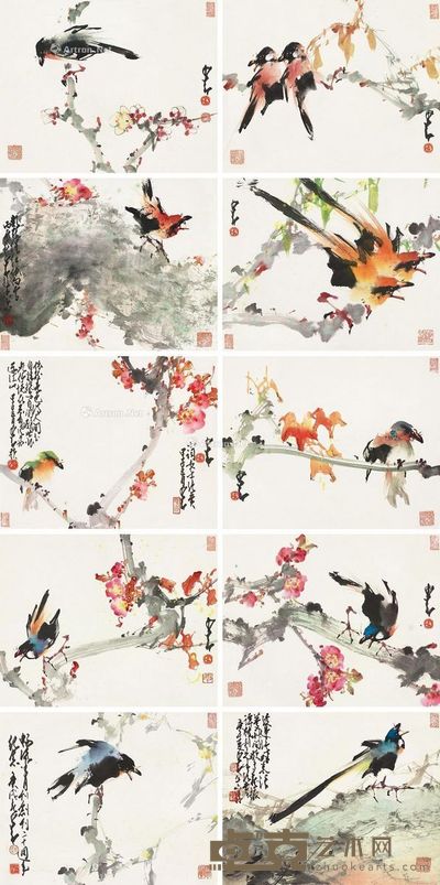 赵少昂 花鸟 30×38cm×10