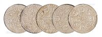 1907-1918年西藏章嘎银币五枚
