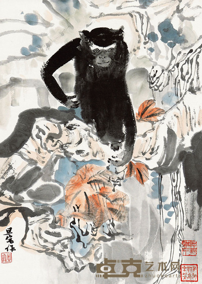 刘旦宅 猴 30×40