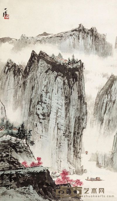 陶一清 山水 69.5×40.5cm