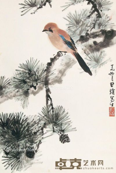 田镛 花鸟 67.5×45cm