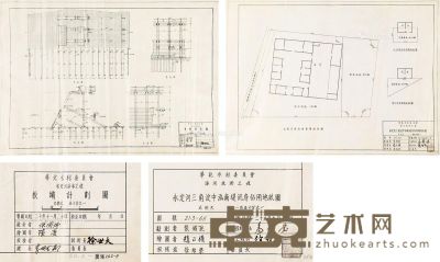 1930年作 1936年作 永定河治本计划 及永定河三角淀中泓北岸工程等手绘图纸一批 约50幅 --