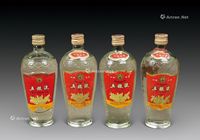 80年代 双圈萝卜瓶五粮液酒一组（共4瓶）