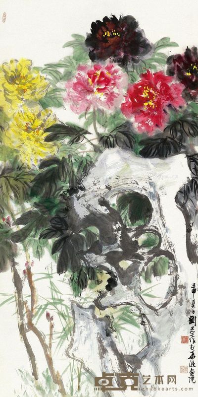 刘旦宅 富贵图 135×68cm