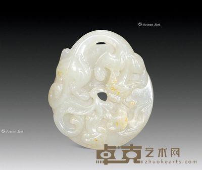 清 白玉螭龙璧 长5.7cm；宽5cm