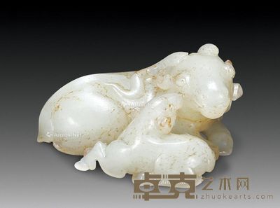 清 白玉洋洋得意摆件 长6.8cm；宽5.7cm；高3cm