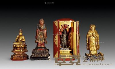 日本昭和 佛像 （一组四件） 高17cm