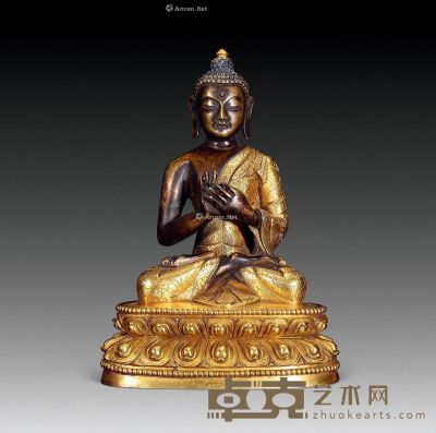 清 铜鎏金释迦摩尼像 宽11.4cm；高16.3cm