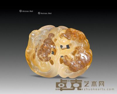 清 冰糖玛瑙挂件 长5.7cm；宽4.5cm